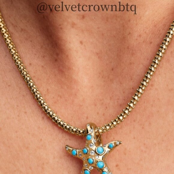 Pandora Sparkling Blue Starfish Dangle Charm|Pendant - Picture 2 of 2